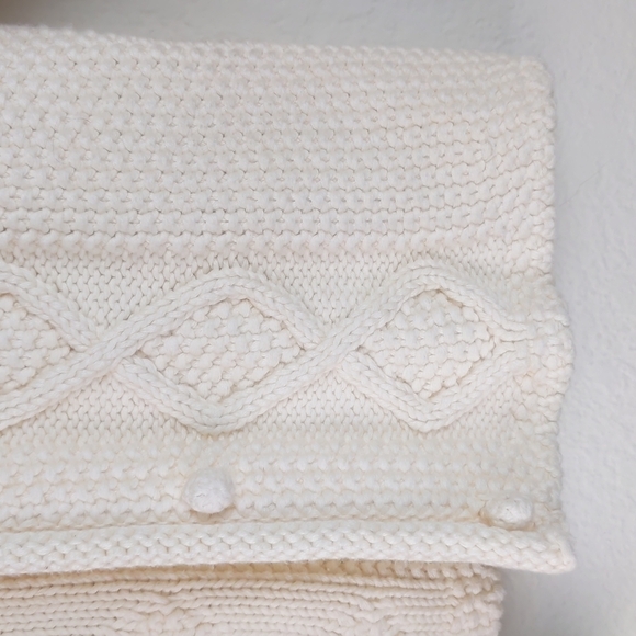 Ireland's Eye Chunky Cable Knit Cardigan Pom Hoodie Fisherman Sweater 4-5 - Picture 6 of 10